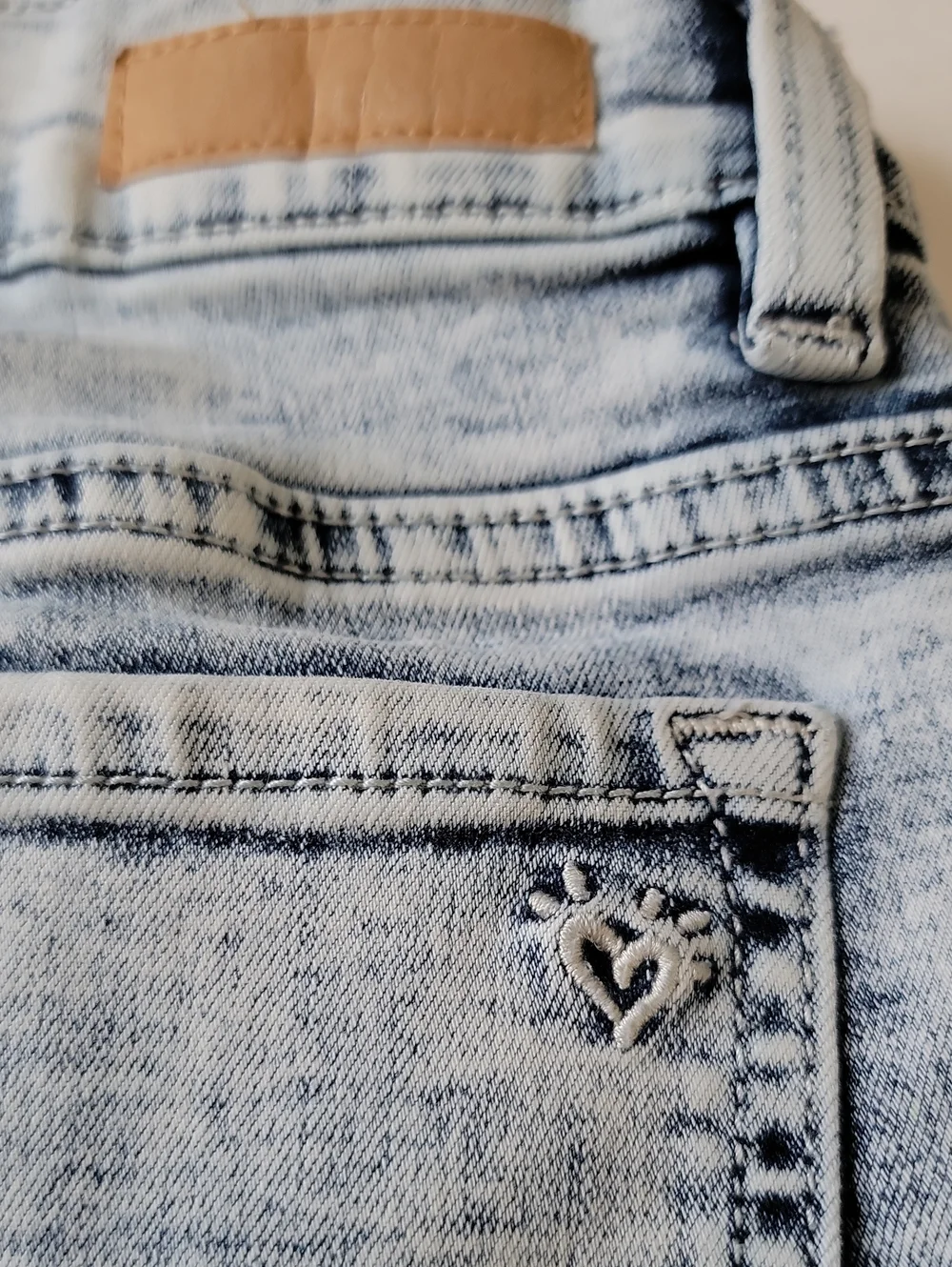 Justice Girls Light Wash Blue Denim Jeans Embroidered Logo Distressed Size 12